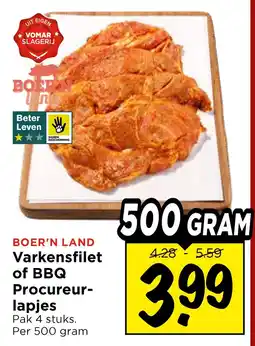 Vomar Voordeelmarkt Varkensfilet of BBQ Procureur- lapjes aanbieding