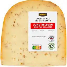 Jumbo Jumbo Goudse Kaas 48+ Jong Belegen met Komijn Stuk ca. 350 g aanbieding