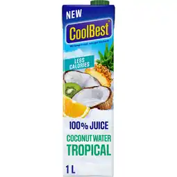 Jumbo CoolBest 100% Juice Coconut Water Tropical 1 L aanbieding
