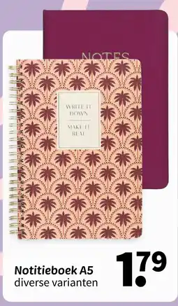 Wibra Notitieboek A5 aanbieding