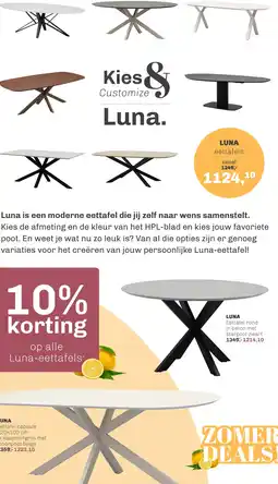 Trendhopper Eettafel Luna Organisch aanbieding