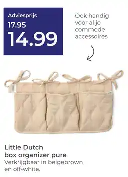 Prenatal Little Dutch box organizer pure aanbieding