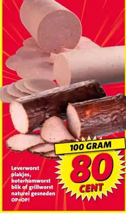 Nettorama Leverworst plakjes, boterhamworst blik of grillworst naturel gesneden aanbieding