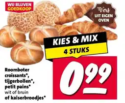 Nettorama Roomboter croissants*, tijgerbollen*, petit pains aanbieding