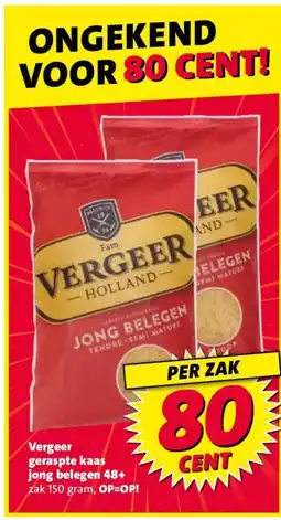 Nettorama Vergeer geraspte kaas jong belegen 48+ aanbieding