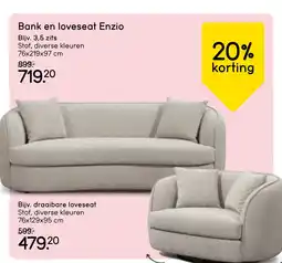 Leen Bakker Bekijk Bank en loveseat Enzio aanbieding