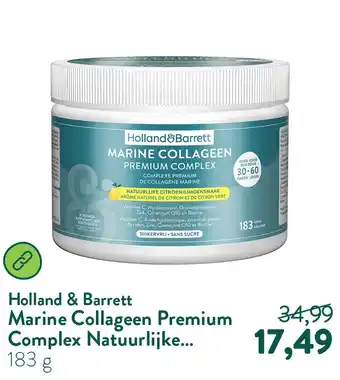 Holland & Barrett Marine Collageen Premium Complex Natuurlijke Citroen/Limoensmaak - 183g aanbieding