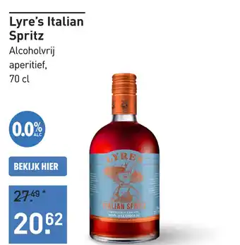 Gall & Gall Lyre's Italian Spritz Alcoholvrij 70CL aanbieding