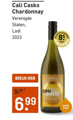 Gall & Gall Cali Casks Chardonnay 75CL aanbieding