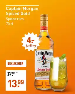 Gall & Gall Captain Morgan Spiced Gold 70CL aanbieding