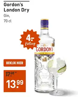 Gall & Gall Gordon's London Dry 70CL aanbieding