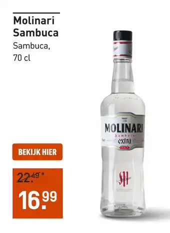 Gall & Gall Molinari Sambuca 70CL aanbieding