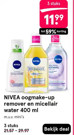 Etos NIVEA oogmake-up remover en micellair water aanbieding