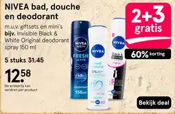 Etos NIVEA bad, douche en deodorant aanbieding