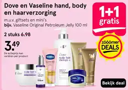 Etos Dove en Vaseline hand, body en haarverzorging aanbieding