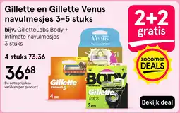 Etos Gillette en Gillette Venus navulmesjes 3-5 stuks aanbieding