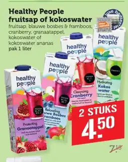 Coop Healthy People fruitsap of kokoswater aanbieding