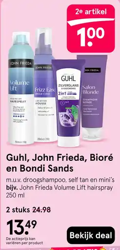 Etos Guhl, John Frieda, Bioré en Bondi Sands aanbieding