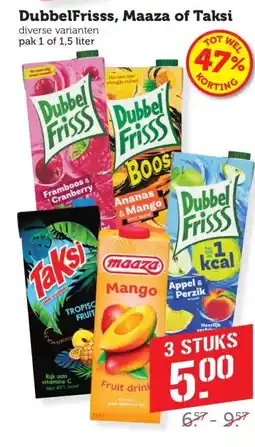 Coop DubbelFrisss, Maaza of Taksi aanbieding
