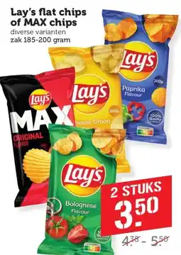 Coop Lay's flat chips of MAX chips aanbieding