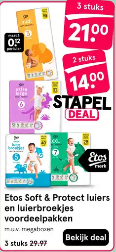 Etos Etos Soft & Protect luiers en luierbroekjes voordeelpakken aanbieding