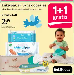 Etos Enkelpak en 3-pak doekjes aanbieding
