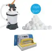 Bol.com Bestway - Zandfilterpomp 3028 L/u & Filterbollen 1000 gram & WAYS Scrubborstel aanbieding