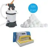 Bol.com Bestway - Zandfilterpomp 3028 L/u & Filterbollen 500 gram & WAYS Scrubborstel aanbieding
