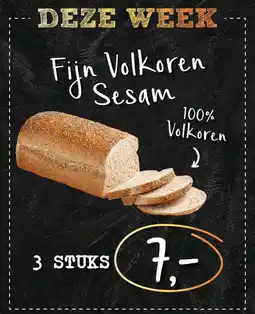 Bakkerij 't Stoepje Fijn Volkoren Sesam aanbieding