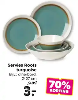 Xenos Servies Roots turquoise aanbieding