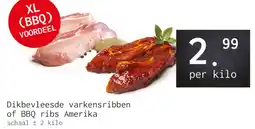 Naanhof Dikbevleesde varkensribben of BBQ ribs Amerika aanbieding