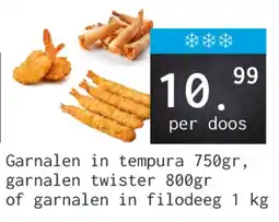 Naanhof garnalen in tempura garnalen twister of garnalen in filodeeg aanbieding