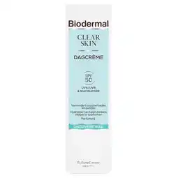 Trekpleister Biodermal Clear Skin SPF50 Dagcrème aanbieding