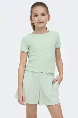 Wehkamp KIDS ONLY GIRL T-shirt rib gebreid mintgroen aanbieding