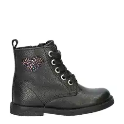 Wehkamp Nelson Kids leren veterboots zwart aanbieding