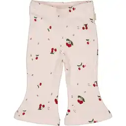 Wehkamp QPI Newborn regularwaist flared broek lichtroze met textuur aanbieding