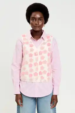 Wehkamp Cache Cache teddy gebloemde gilet ecru aanbieding