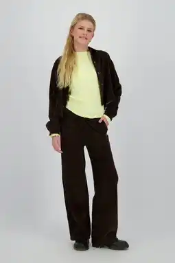 Wehkamp Raizzed wide leg flared broek donkerbruin aanbieding