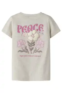 Wehkamp NAME IT MINI T-shirt met backprint beige aanbieding