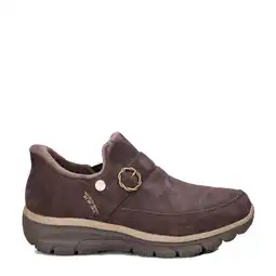 Wehkamp Skechers Easy Going gevoerde suède instappers bruin aanbieding