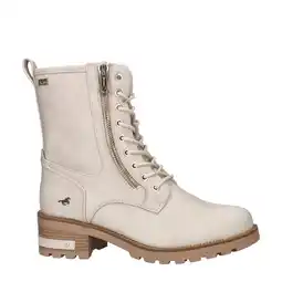 Wehkamp Mustang gevoerde veterboots ecru aanbieding