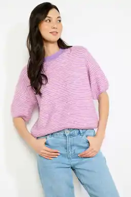Wehkamp LOLALIZA gestreepte pullover paars gebreid aanbieding