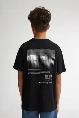 Wehkamp Petrol Industries T-shirt met backprint zwart aanbieding