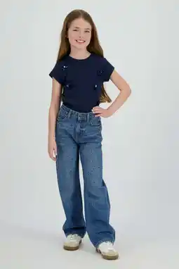 Wehkamp Vingino gebloemde T-shirt donkerblauw aanbieding