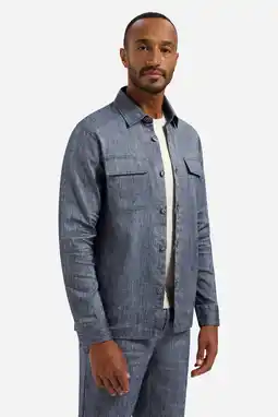 Wehkamp No Excess overshirt met linnen donkerblauw aanbieding