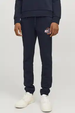 Wehkamp JACK & JONES JUNIOR slim joggingbroek donkerblauw aanbieding