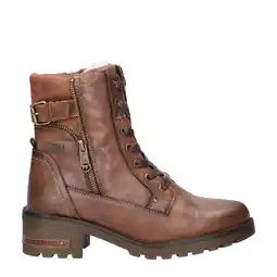 Wehkamp Mustang gevoerde veterboots cognac aanbieding