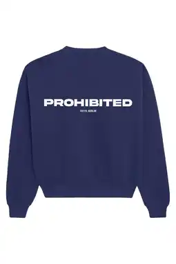 Wehkamp Prohibited sweater met backprint donkerblauw aanbieding