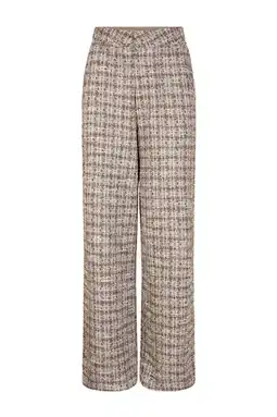 Wehkamp Lofty Manner bouclé straight regularwaist broek beige aanbieding