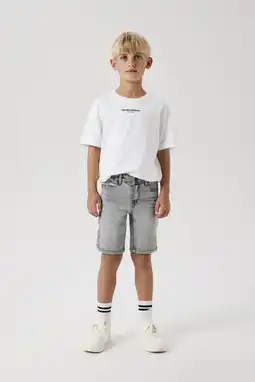 Wehkamp NAME IT KIDS slim denim short grey denim aanbieding